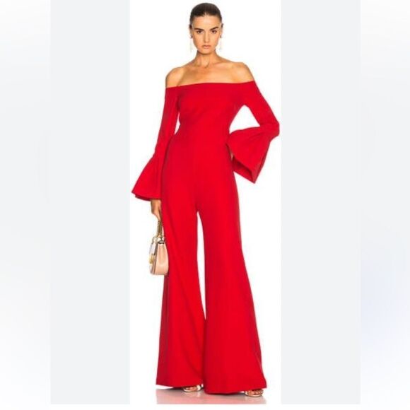 Alexis Astoria Bell Sleeve Off The Shoulder Jumpsuit - Picture 1 of 6